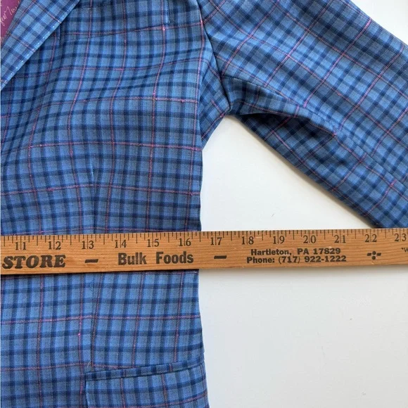 Tom James $1500 custom Blue Plaid Women’s Tailored Blazer never worn bespoke - Picture 12 of 13